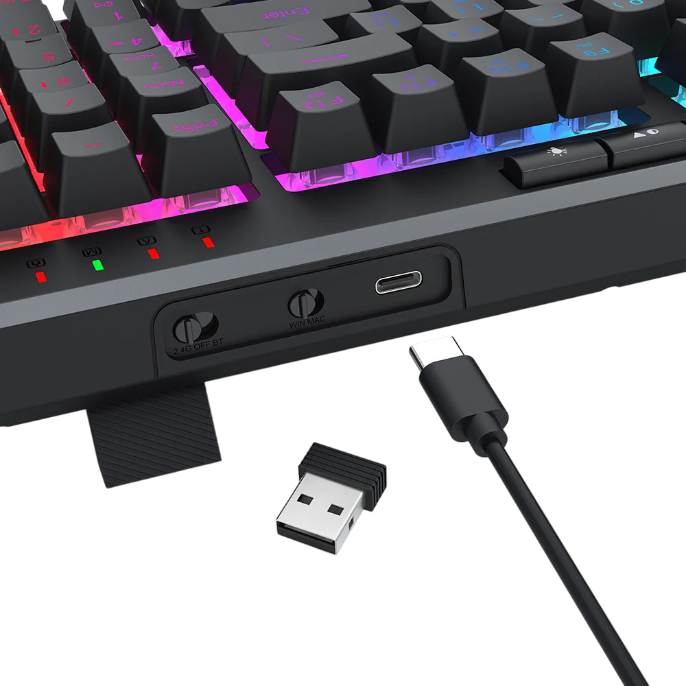 Redragon K517RGB-PRO Quiet Tri-mode Gaming Keyboard - Image 7