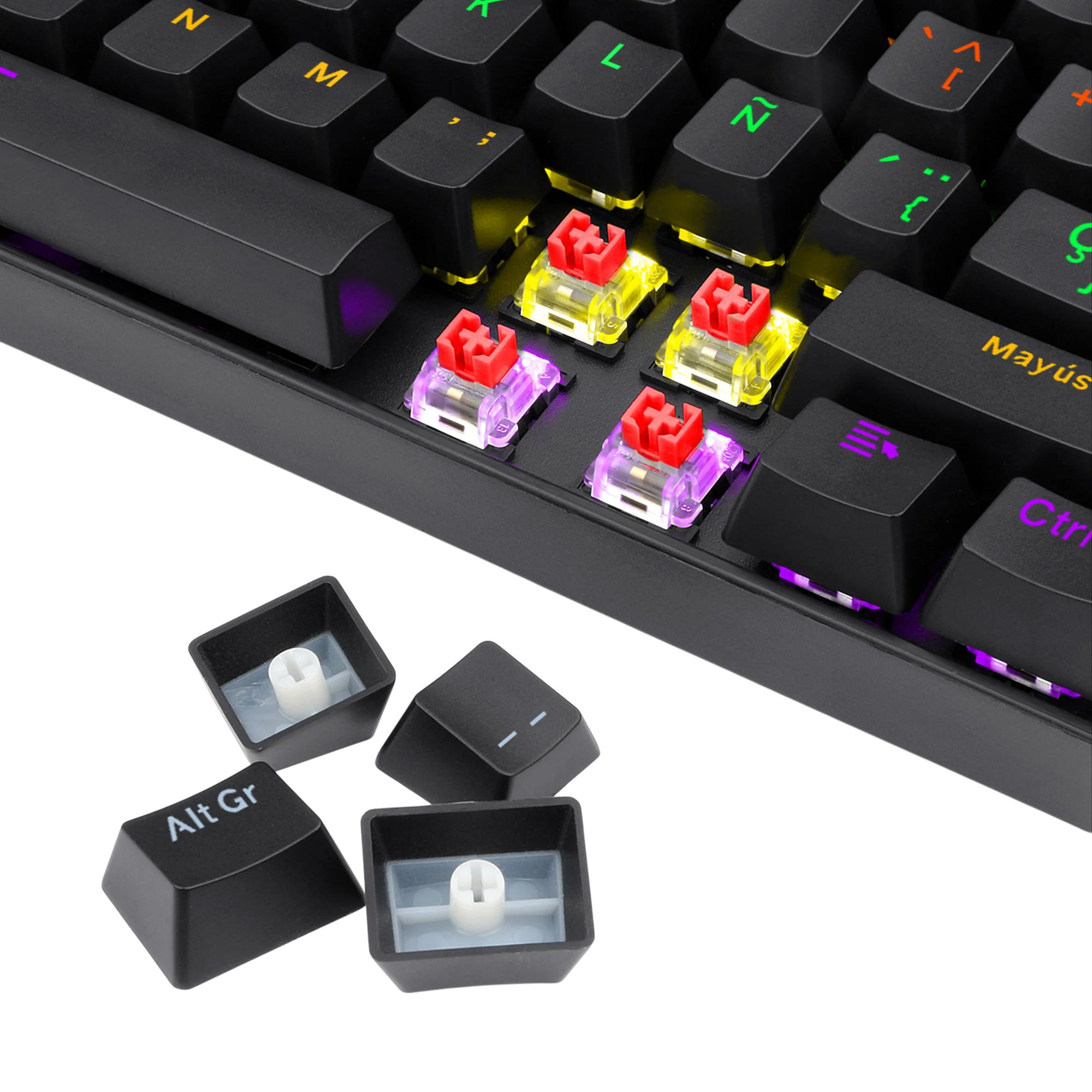 Redragon K552-KR-ES Rainbow Backlight TKL Mechanical Gaming Keyboard - Image 4