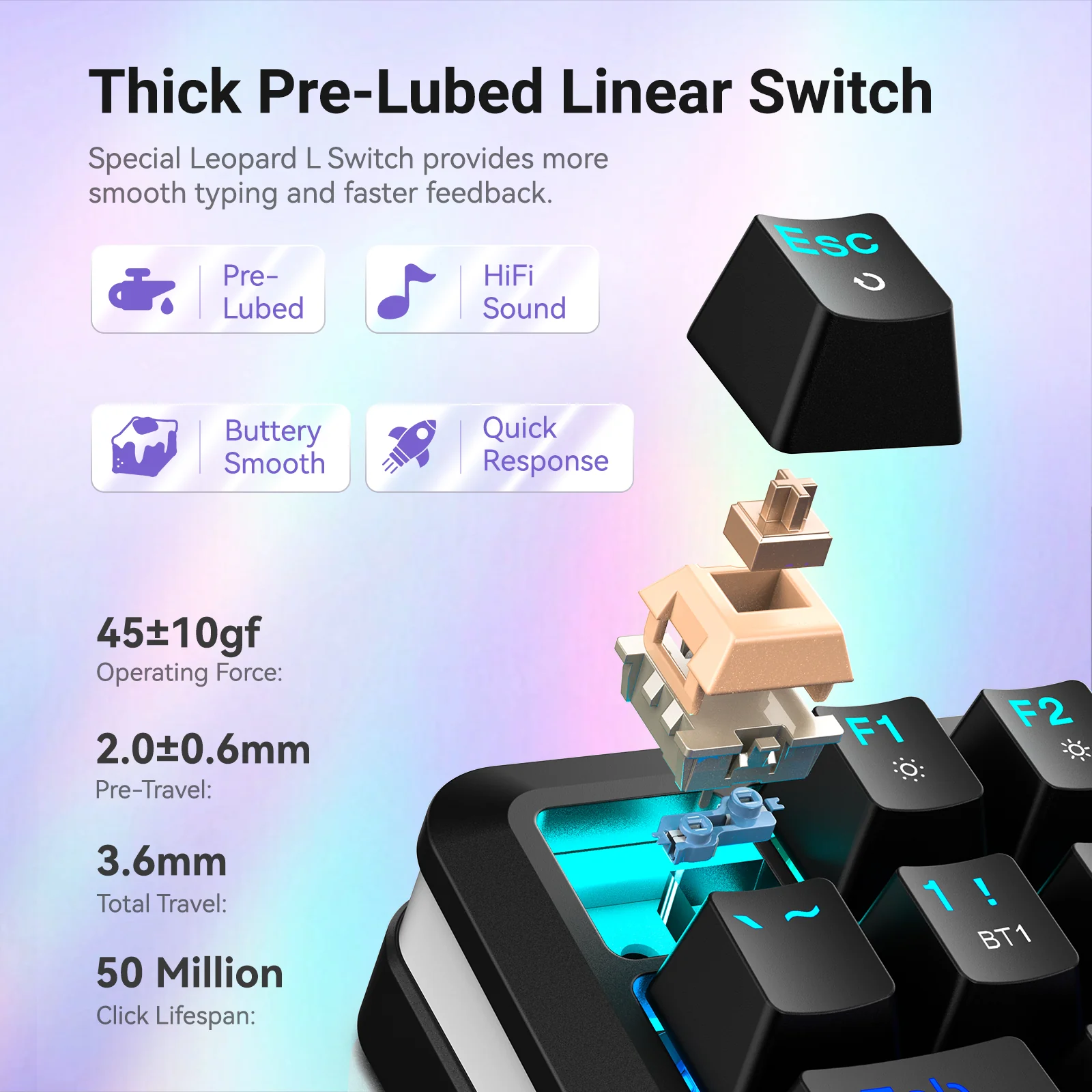 Redragon K708-RGB-PRO TKL Gasket Mechanical Keyboard - Image 4