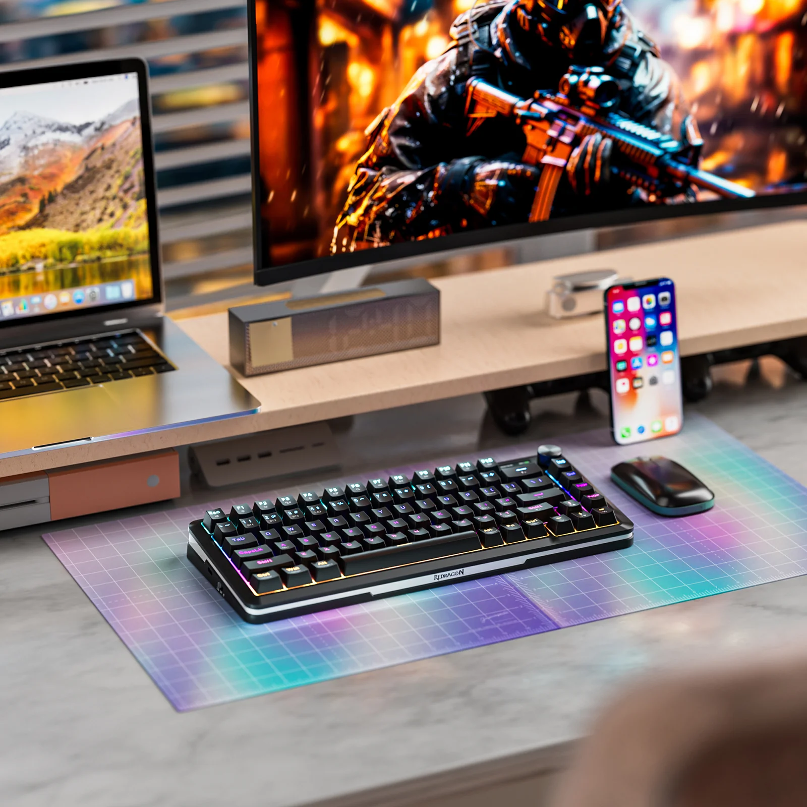 Redragon K708-RGB-PRO TKL Gasket Mechanical Keyboard - Image 9