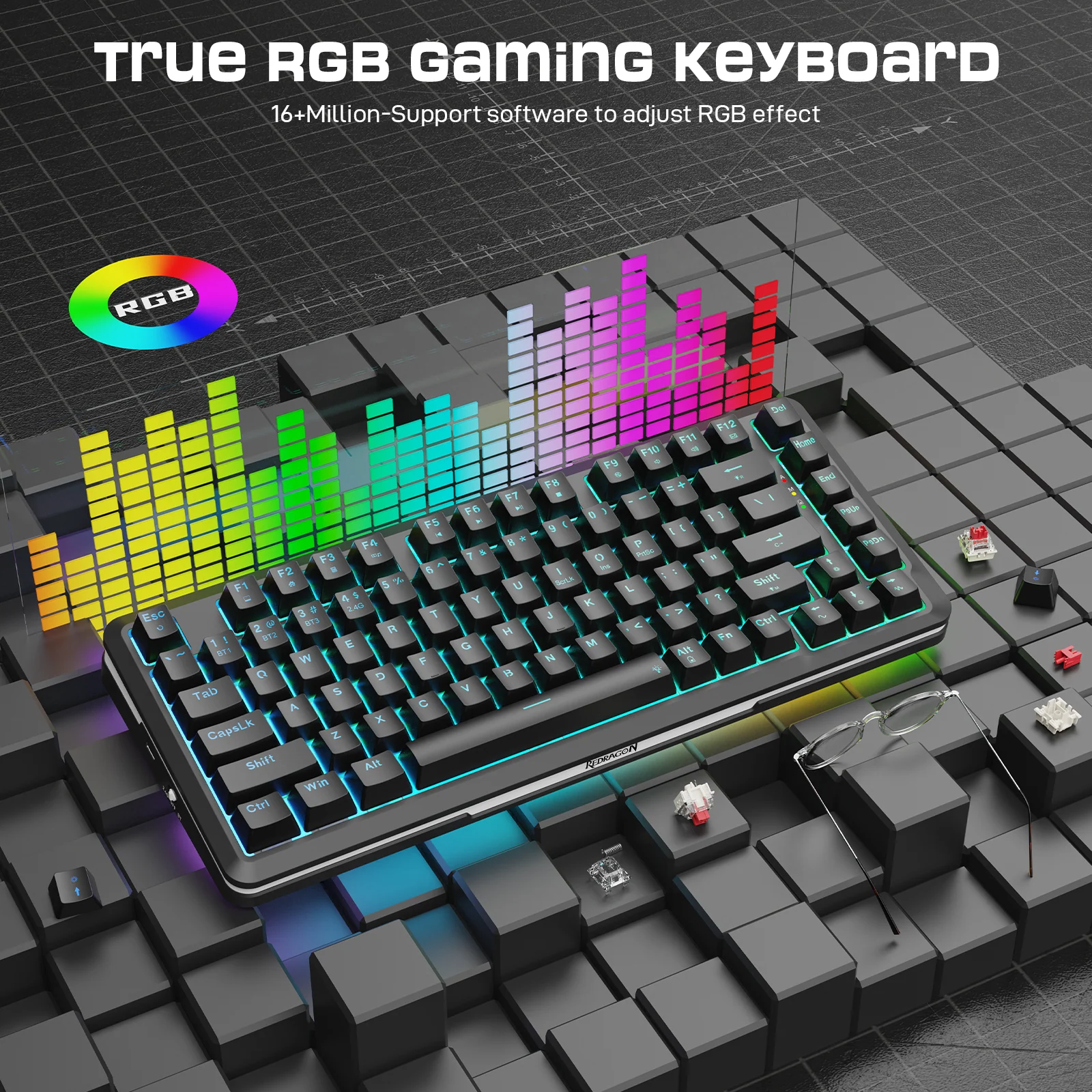 Redragon K713-RGB-PRO TKL Mechanical Keyboard - Image 4