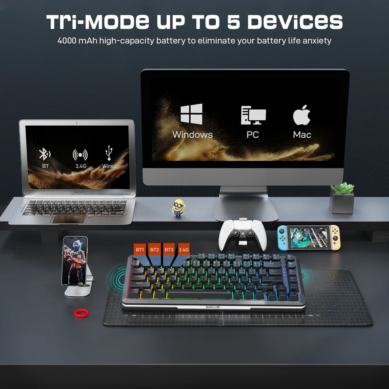 Redragon K713-RGB-PRO TKL Mechanical Keyboard - Image 8