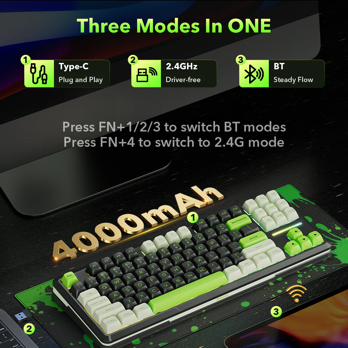 Redragon K734BWG-RGB-PRO TKL Mechanical Keyboard - Image 10