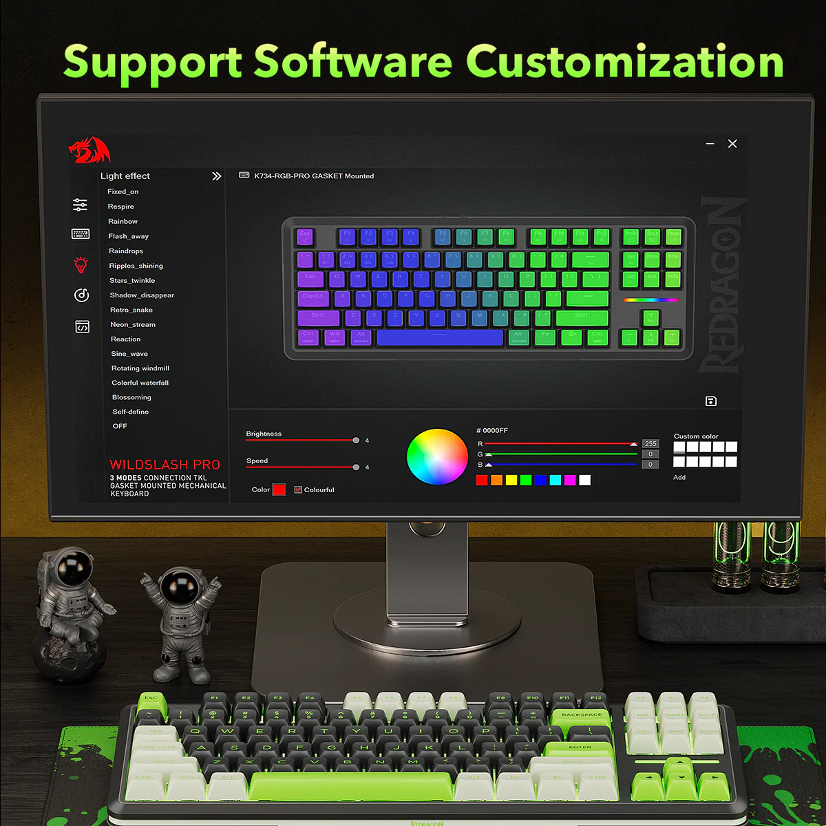 Redragon K734BWG-RGB-PRO TKL Mechanical Keyboard - Image 7