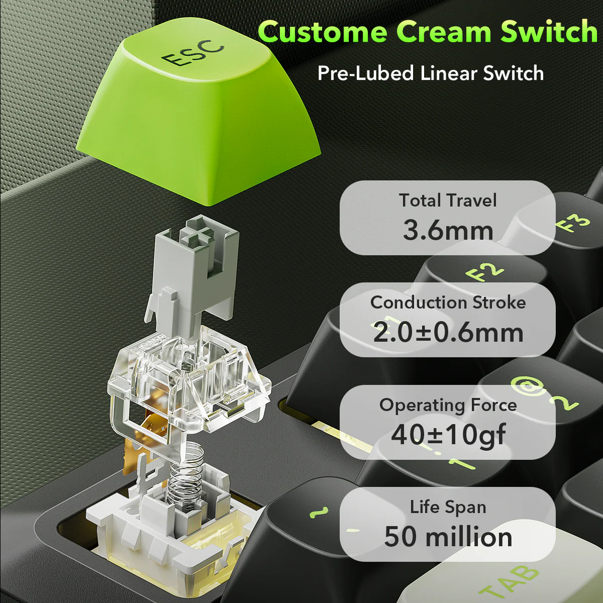 Redragon K734BWG-RGB-PRO TKL Mechanical Keyboard - Image 8