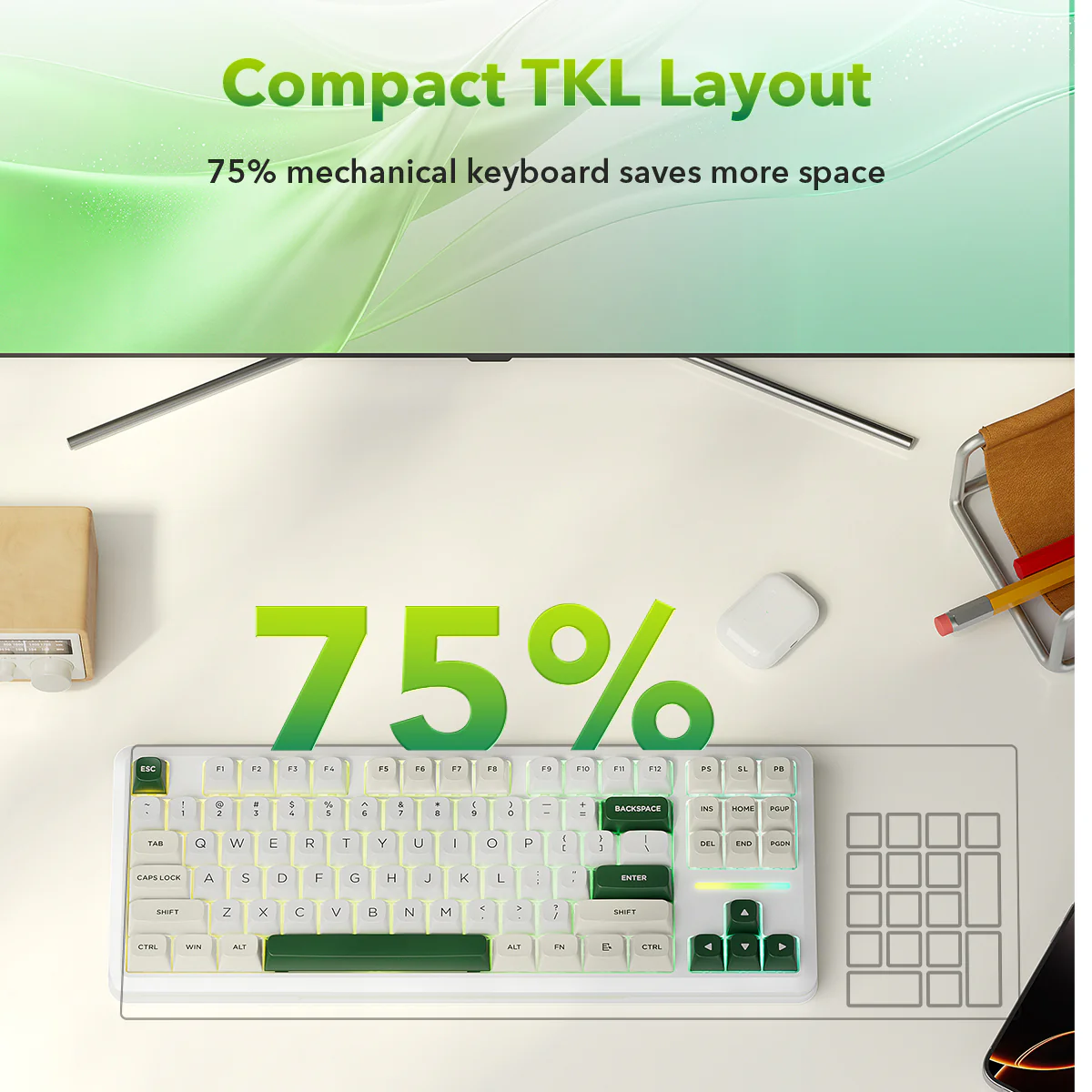 Redragon K734WCG-RGB-PRO TKL Mechanical Keyboard - Image 5