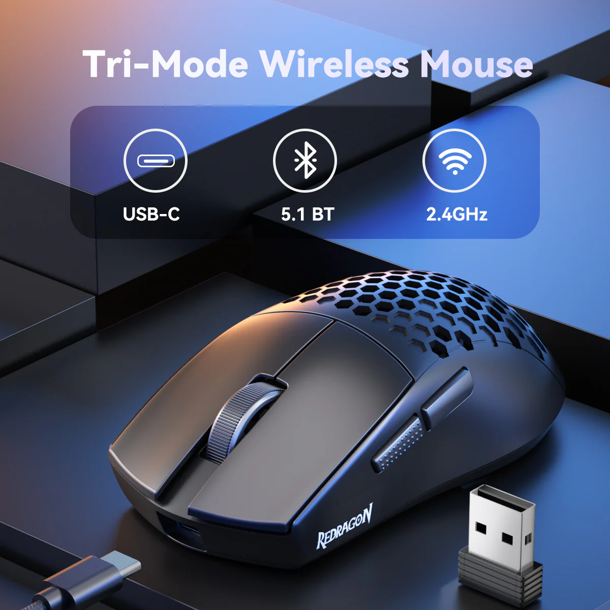 Redragon M725-LIT Tri-Mode Gaming Mice - Image 6